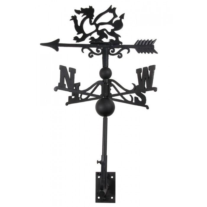 Cast Iron "Welsh Dragon" Weathervane on Universal Bracket