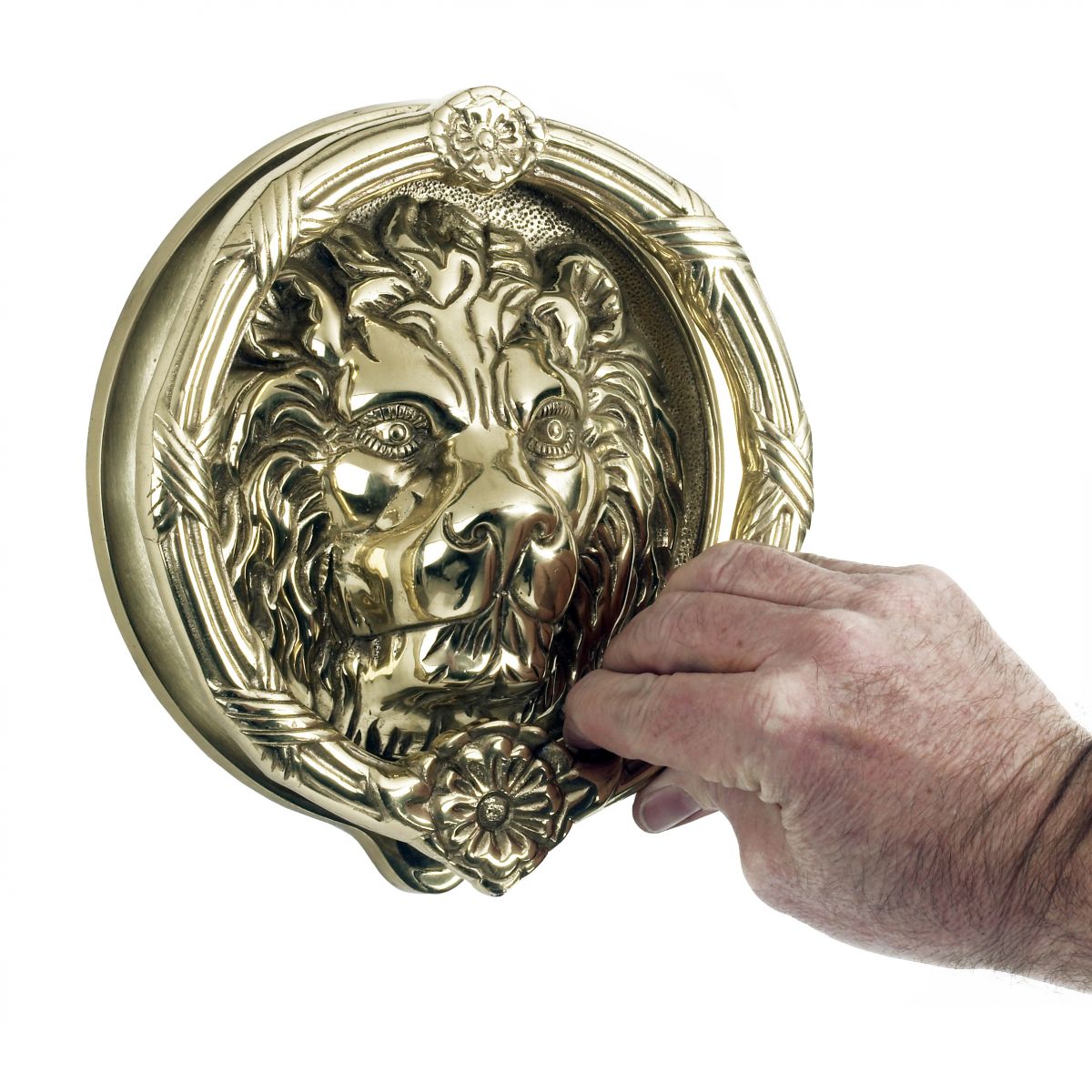 "Sandringham" Large Polished Brass Lion Knocker