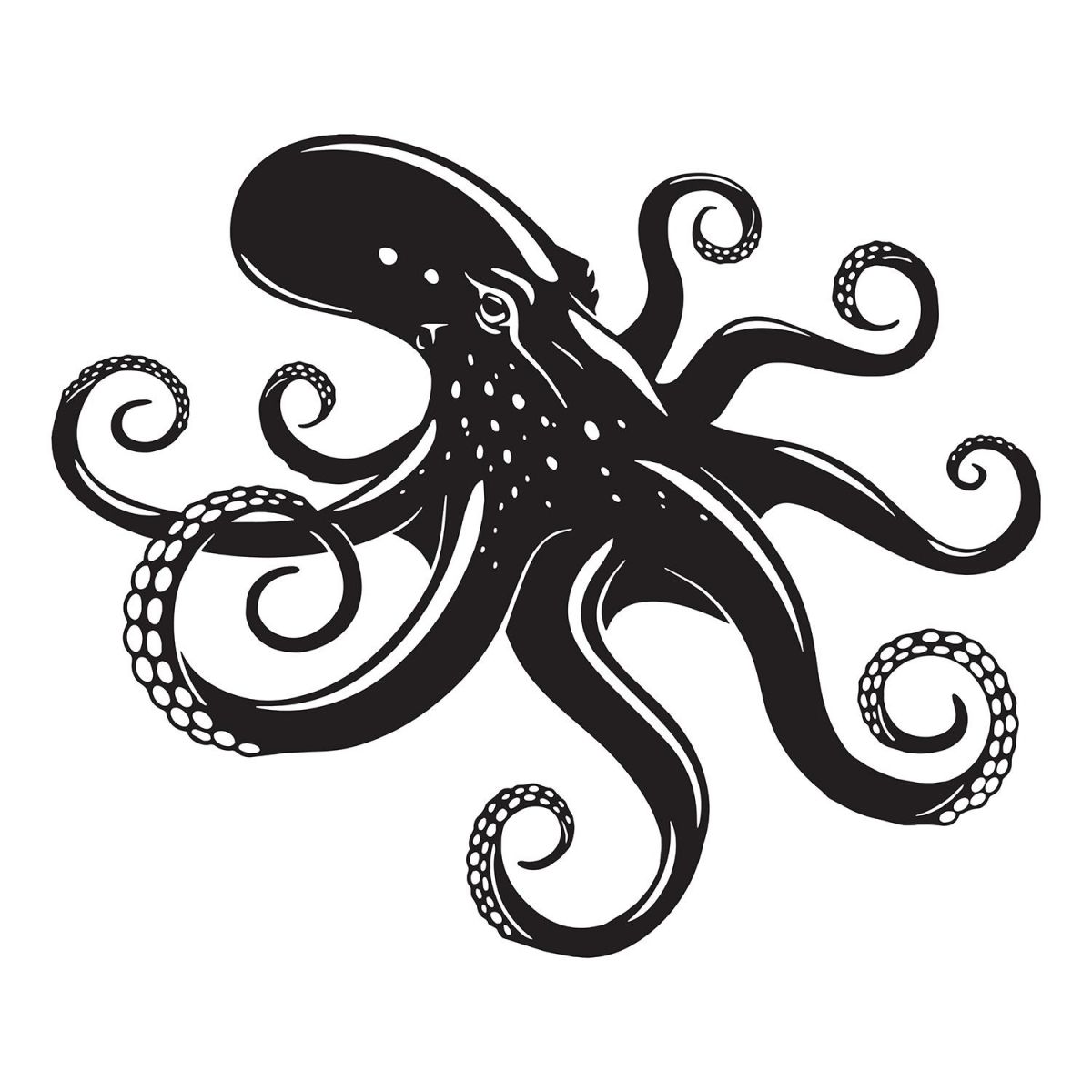 Octopus Rustic Wall Art in a Black Finish