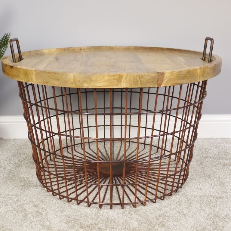 Large Rustic Iron Table Basket