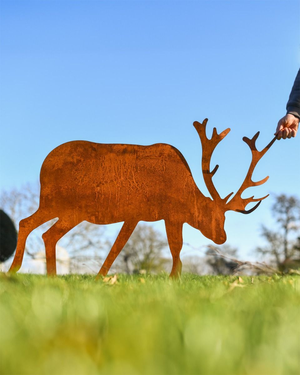 Sheet Steel Rustic Stag Garden Silhouette Scale Shot 