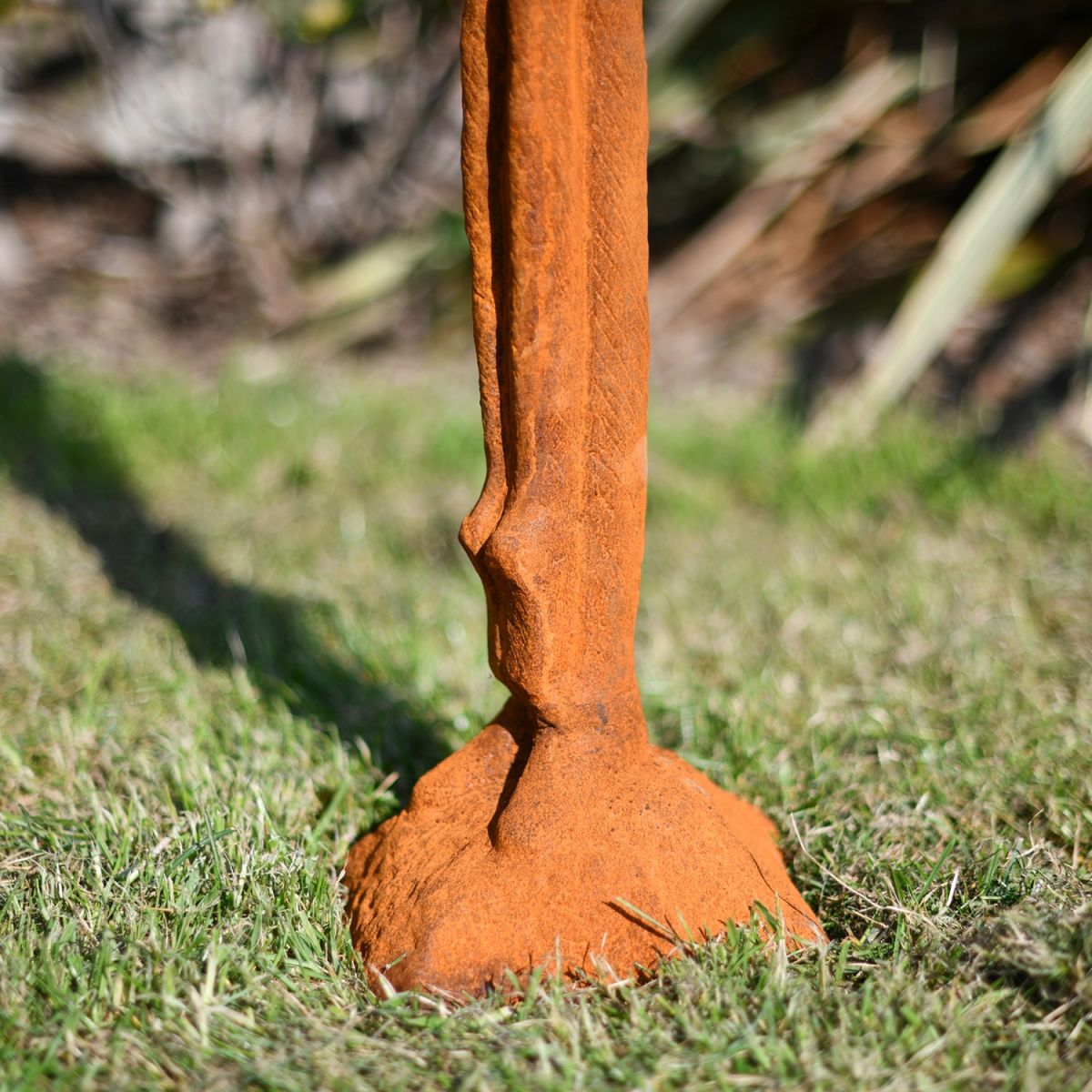 Close-up of the Rustic Base of the Statue
