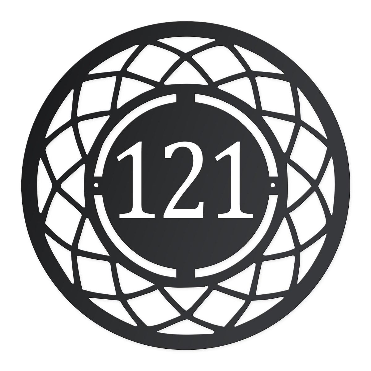 Lattice Circular House Number Sign