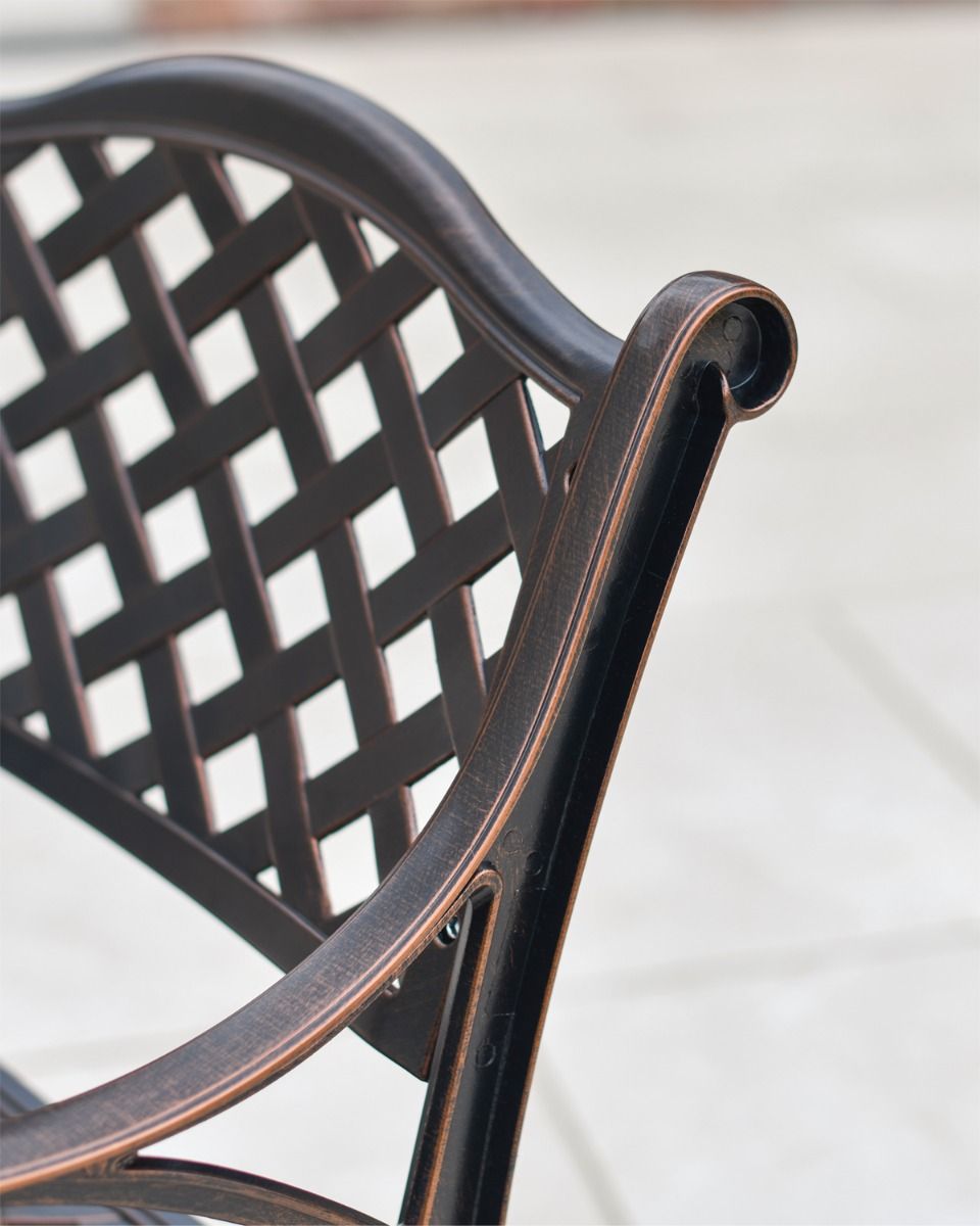 Lattice Pattern on Back Rest of Garden Chair