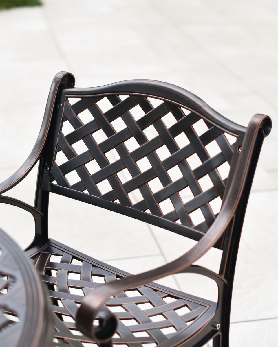 Lattice Pattern on Copper Garden Chair
