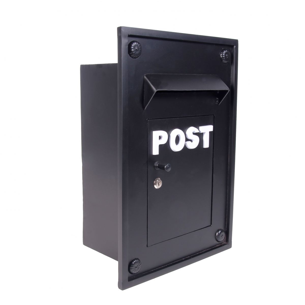 Black Kensington post box for brick work