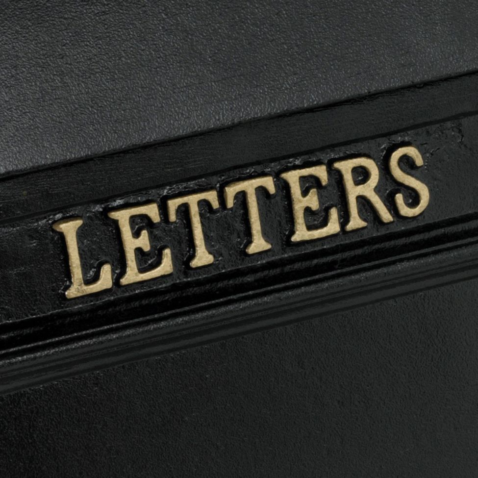 Gold "LETTERS" Text on the Front of the Post Box