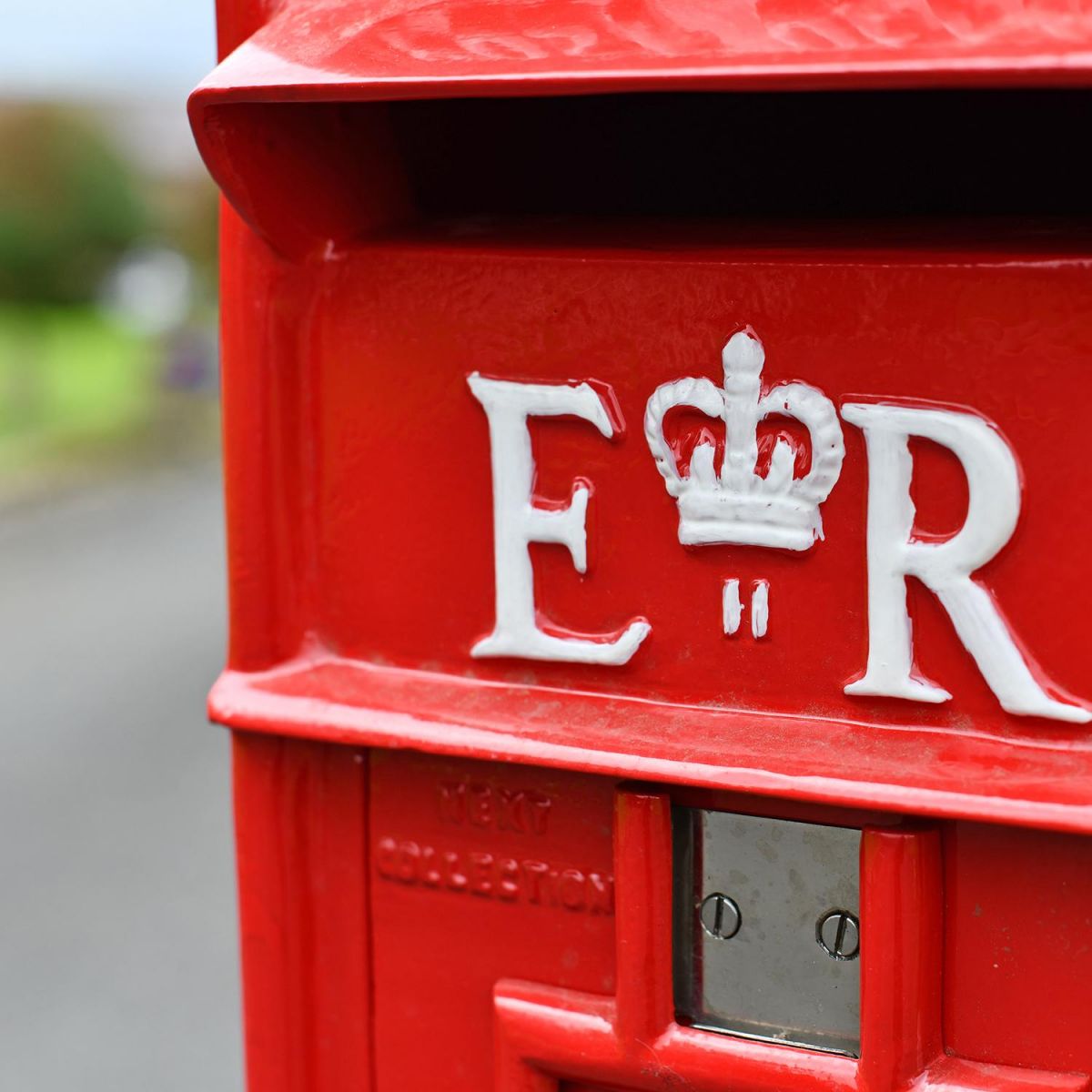 Wording E R on the Front of the Post Box Finished in White