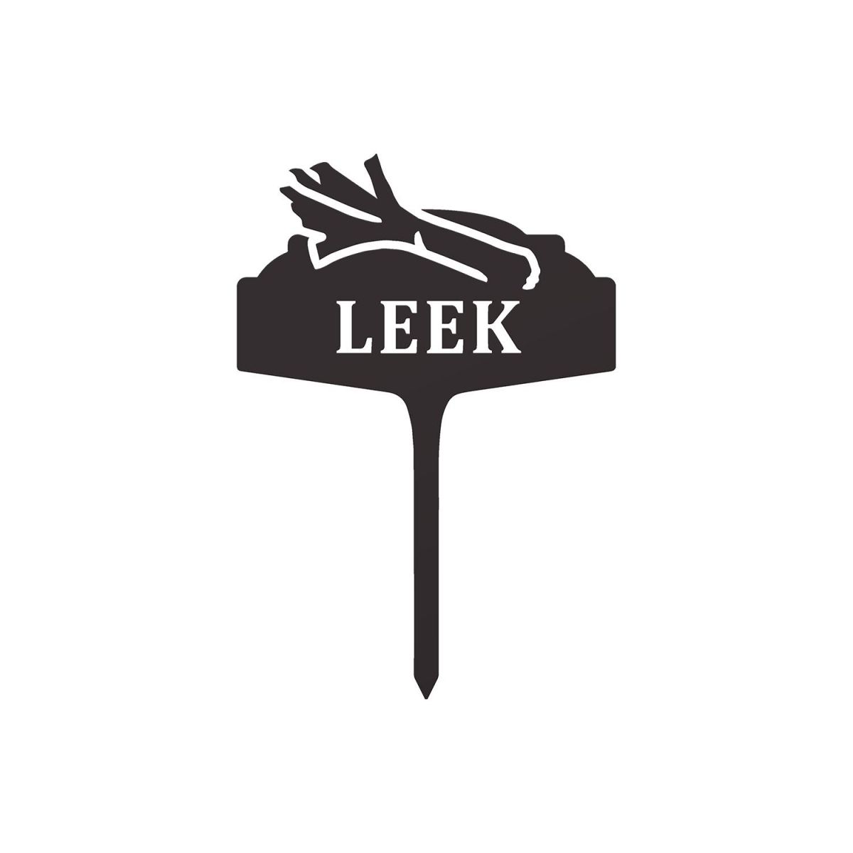 "Leek" Vegetable Label in a Black Finish