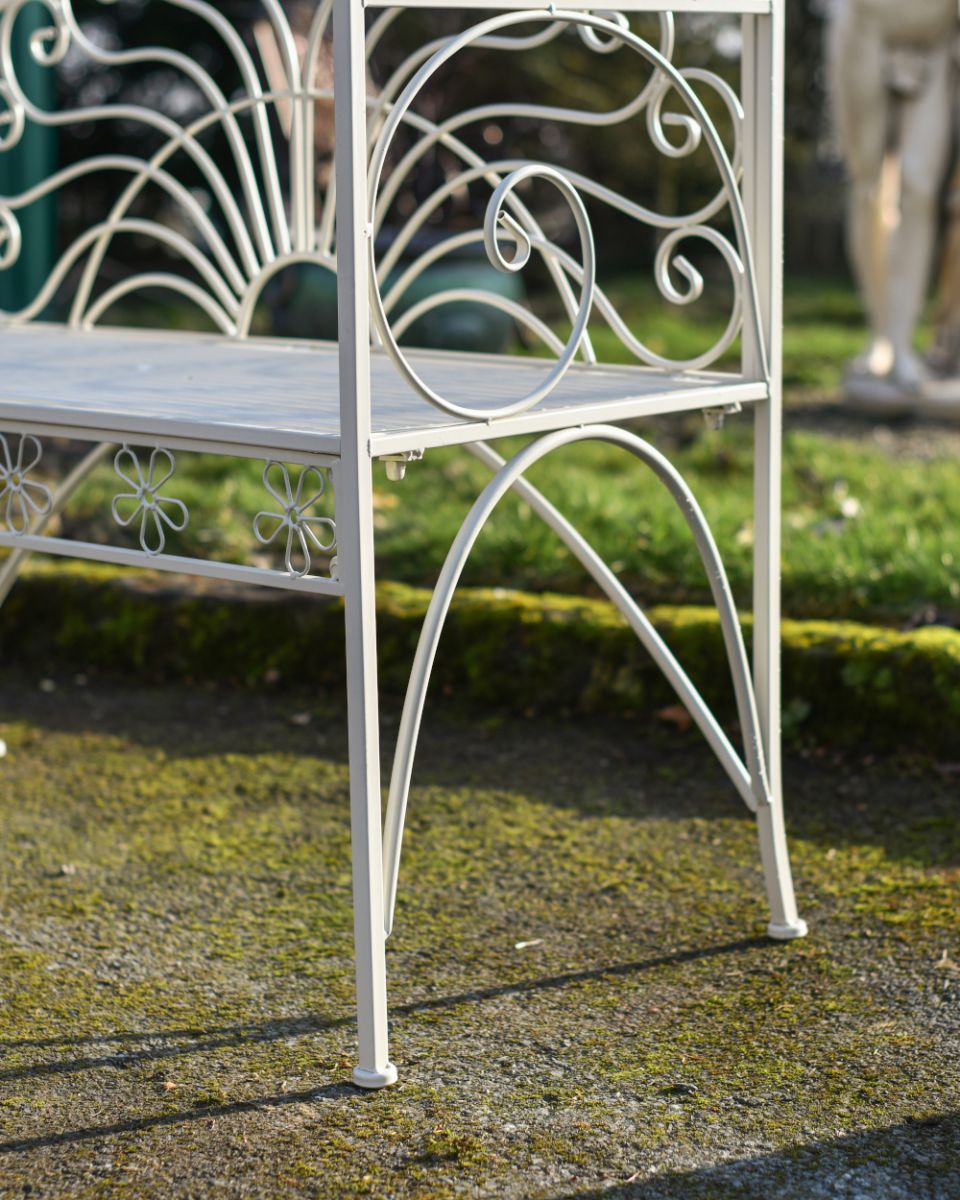 Close Up Of The Legs From The “Christiana" Cream Arbour Garden Bench 