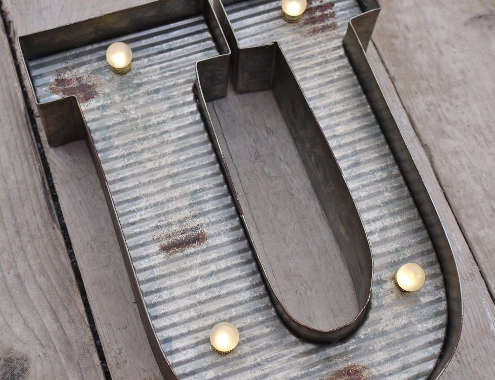Letter U Wall Light