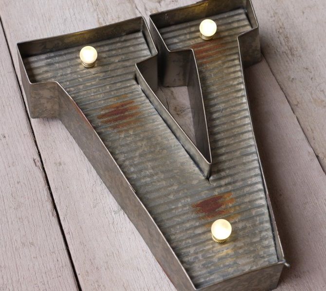 Letter V Wall Light