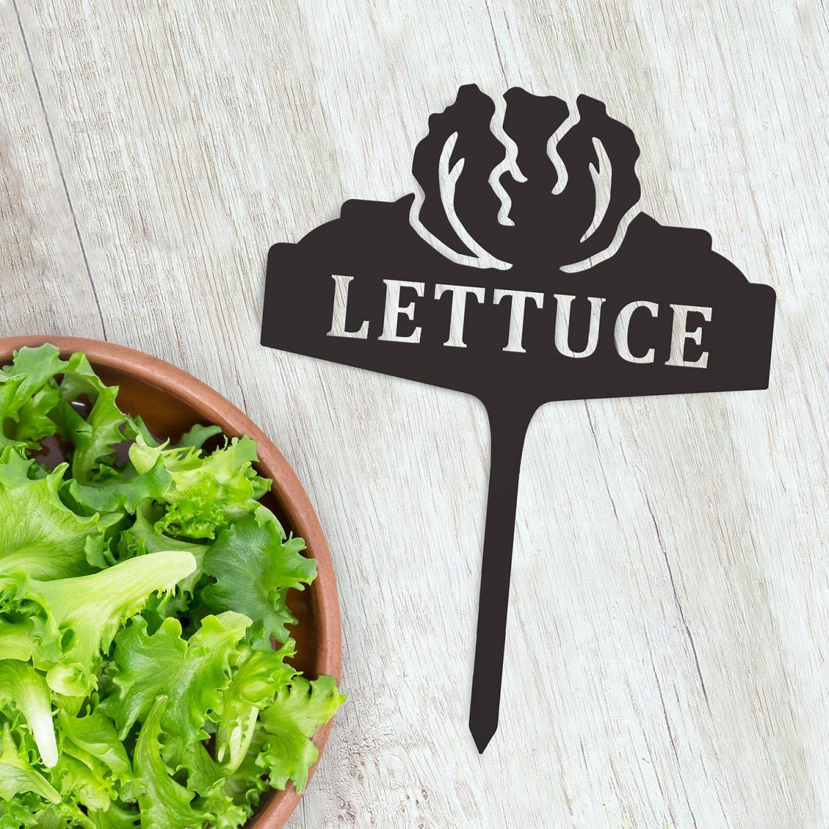 "Lettuce" Vegetable Label Created From Steel