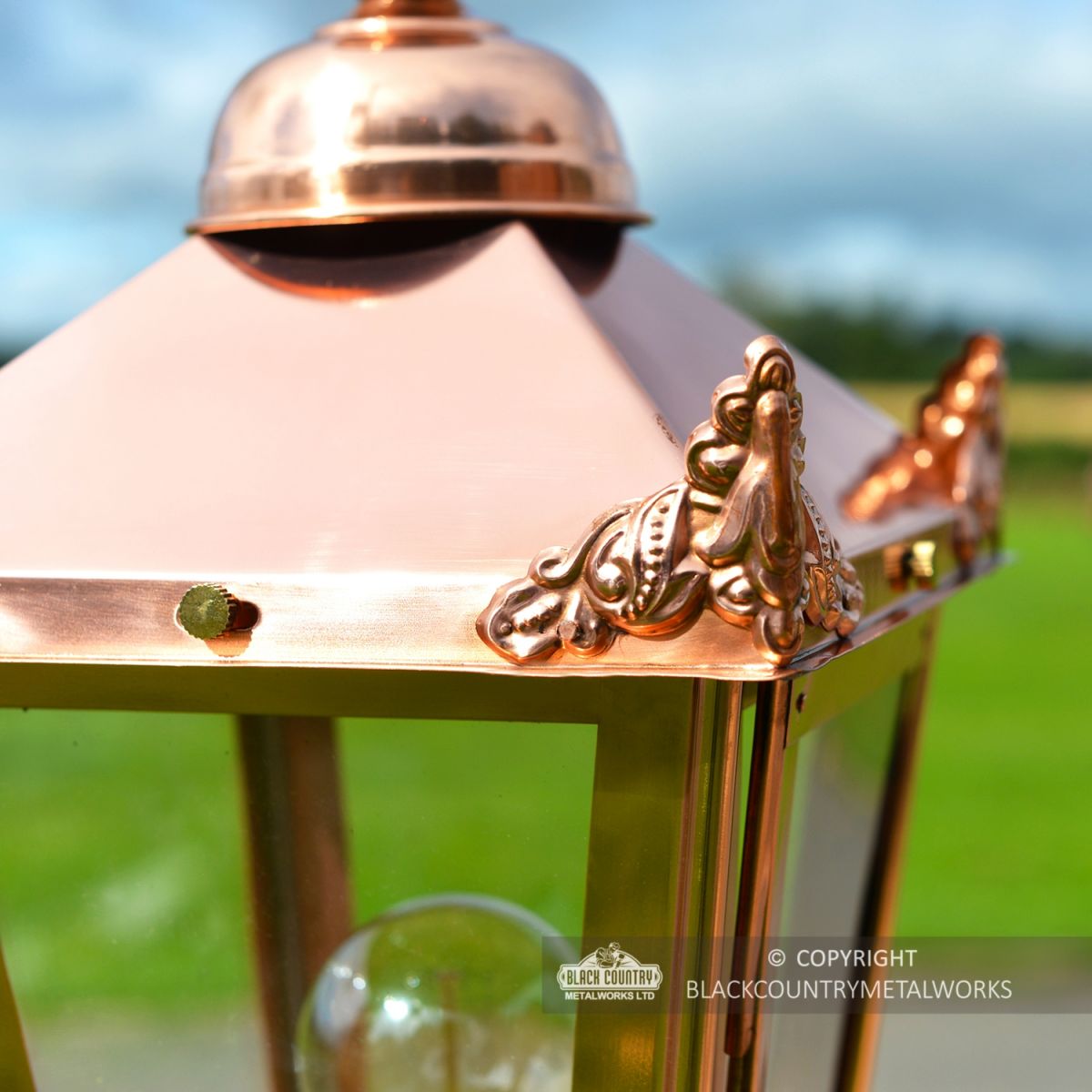 Close-up of the Ornate Finials on the Lid of the Lantern