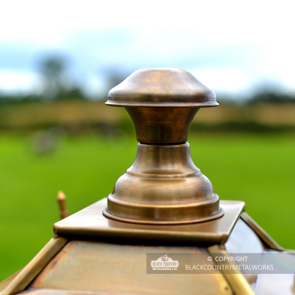 Close-up of the Brass Finial on the Gothic Lantern