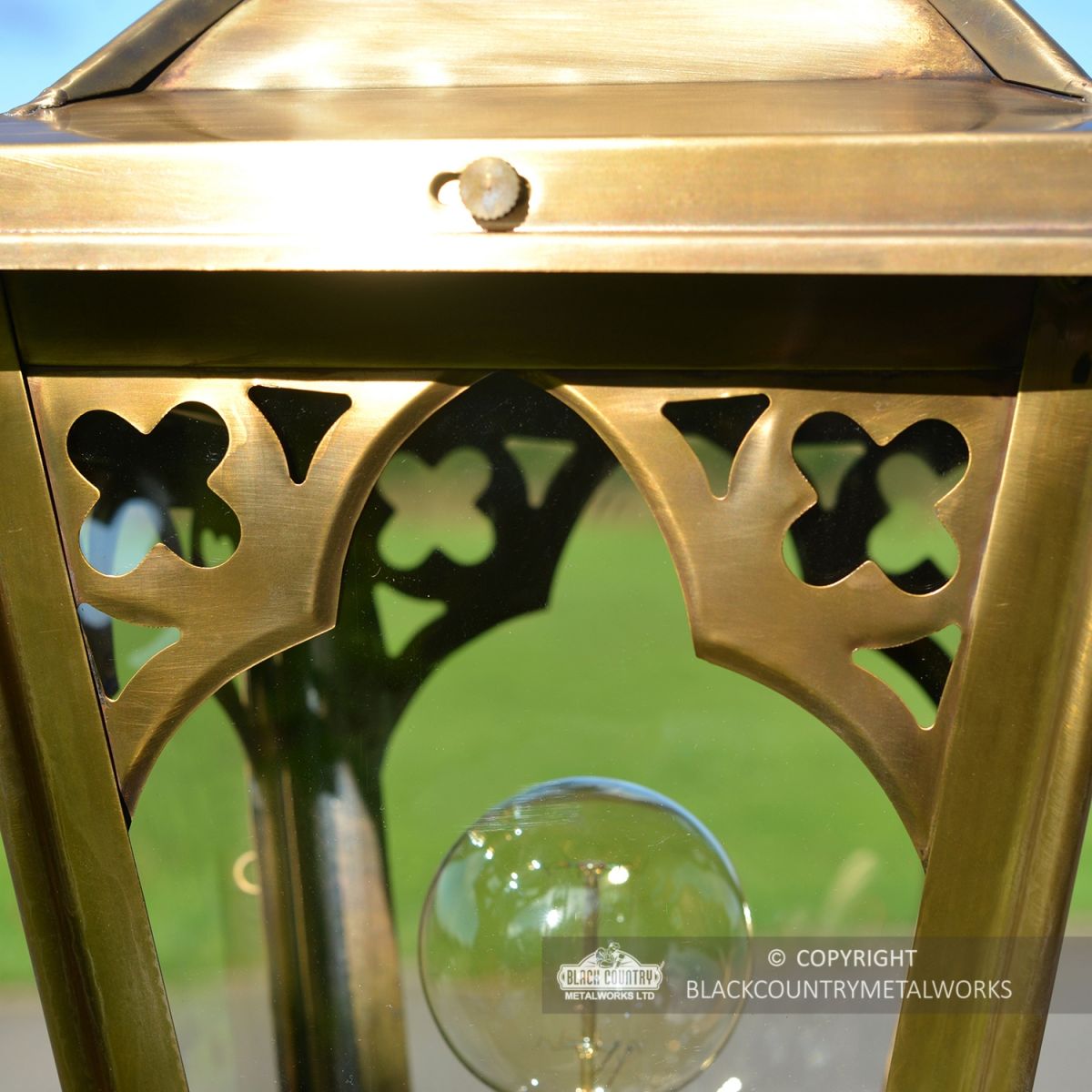 Close-up of the Gothic Design on the Lantern