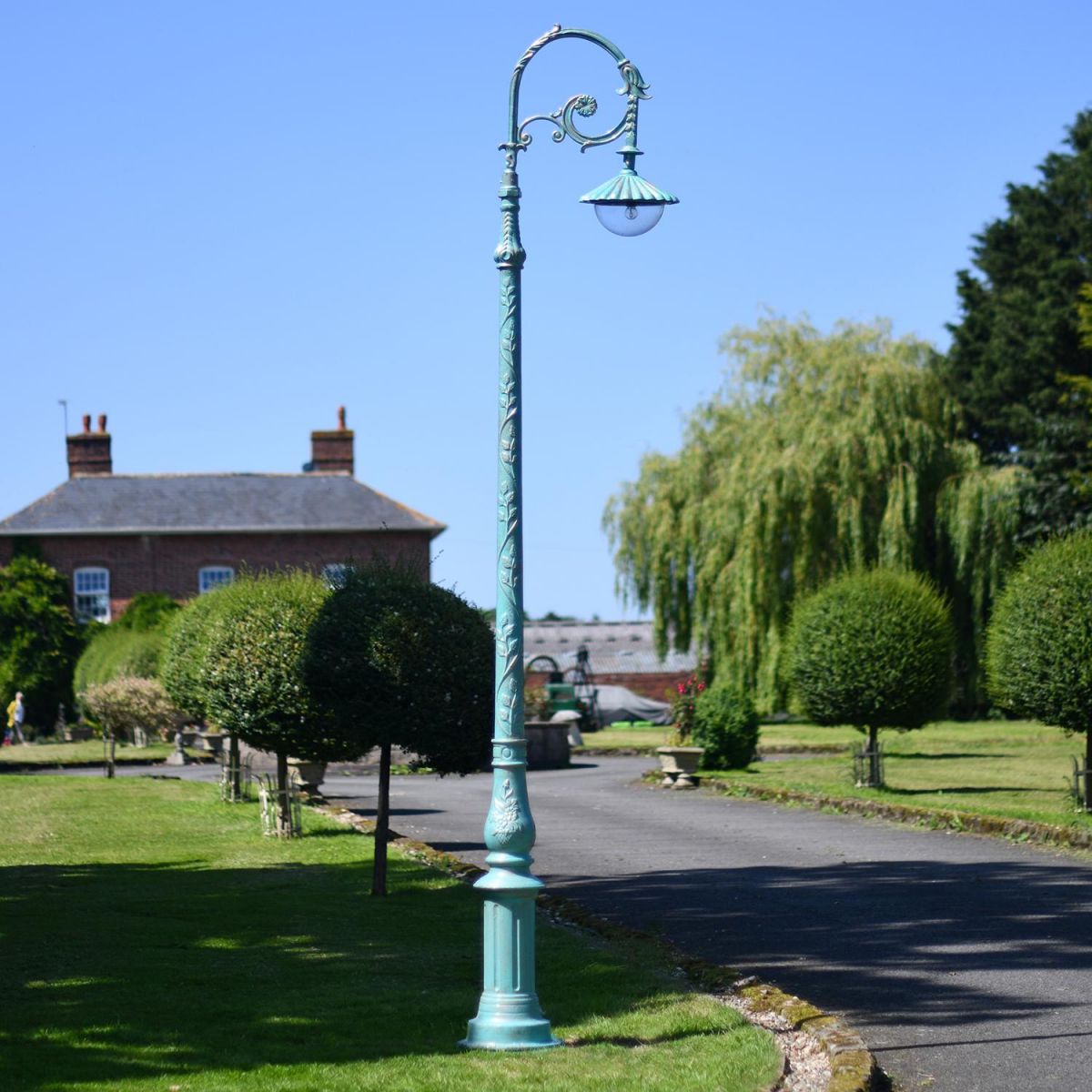Antique Blue Deluxe Cast Iron Victorian Lamp Post 3.1m