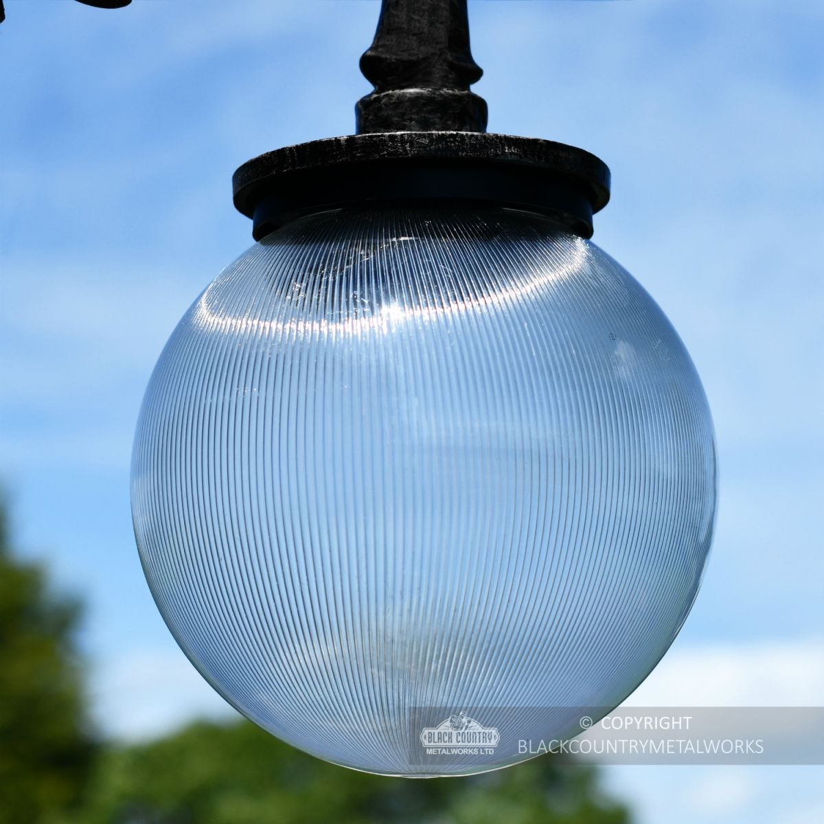 Close Up Of Ribbed Lamp Post Luminaire