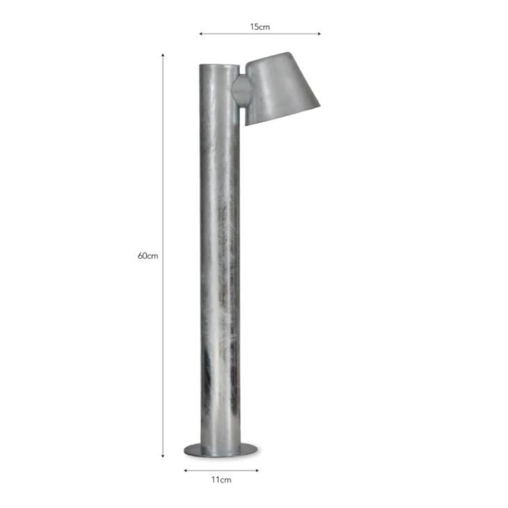 Galvanised Steel Modern Pathway Pillar Light Measurements