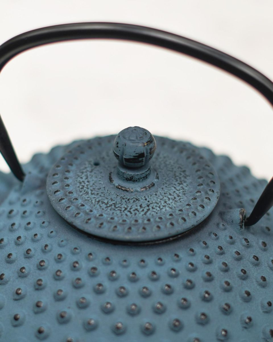 Close-Up of Teapot Pattern with Black Handle