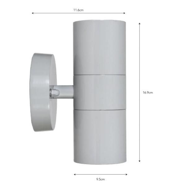 Light Grey Wall Mounted Up & Down Light Measurements