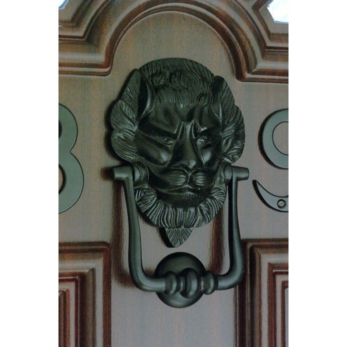 Black Iron "Downing street lion" Door Knocker 
