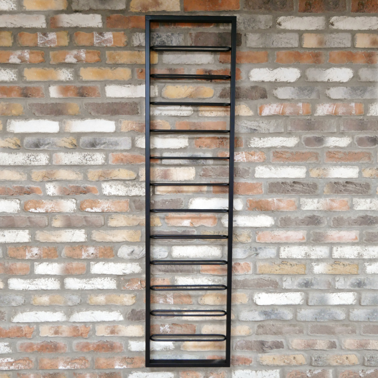 The "Ladder" Wine Wall Rack in Situ on a Brick Wall