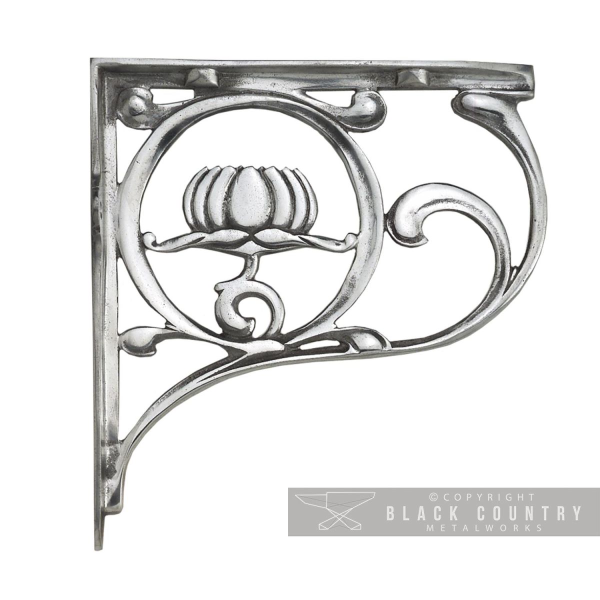 "Lotus Flower" Wall Bracket Finished in a Bright Chrome