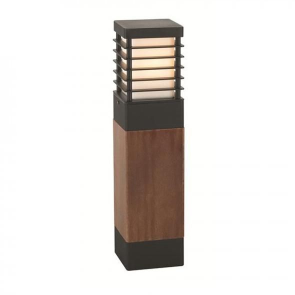 "Scandinavian" Wood and Steel Bollard Light Created From Wood and Steel 