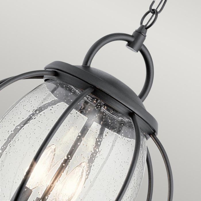 Lumley Modern Triple Bulb Orb Hanging Chain Lantern Close Up Detail