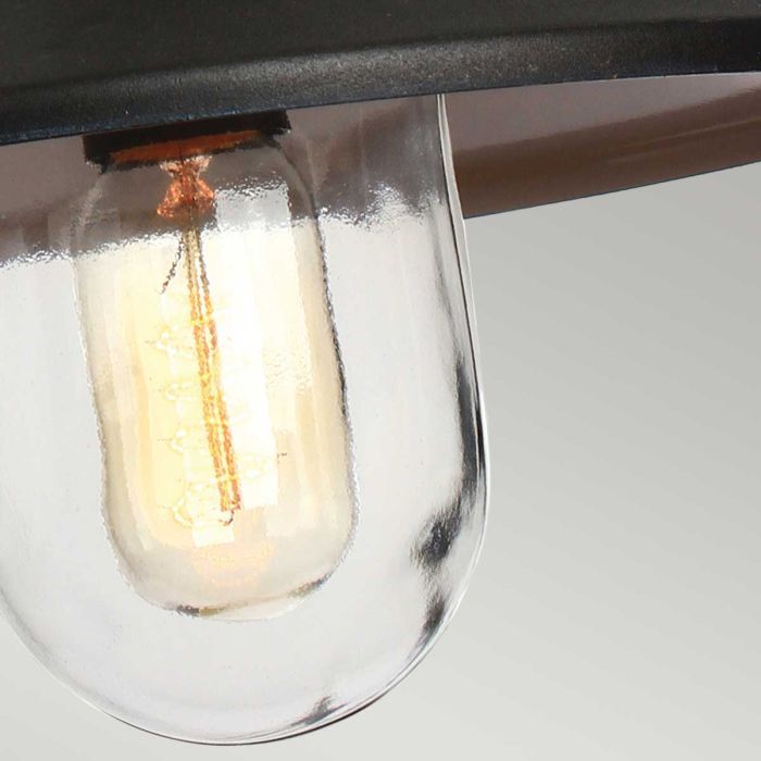 "Lyngen" Single Bulb Contemporary Hanging Chain Lantern Glass Detail