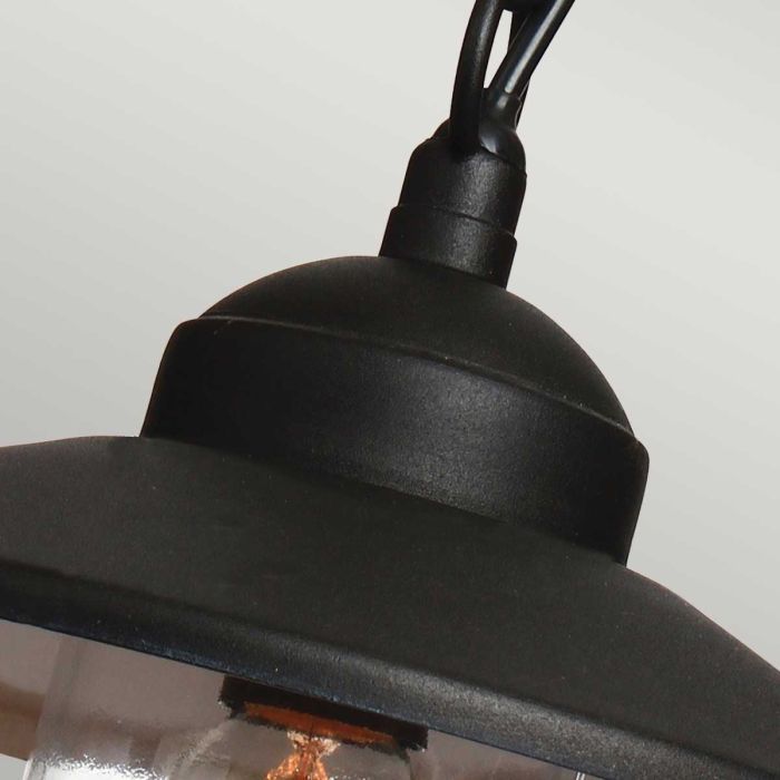 "Lyngen" Single Bulb Contemporary Hanging Chain Lantern Close Up Detailing