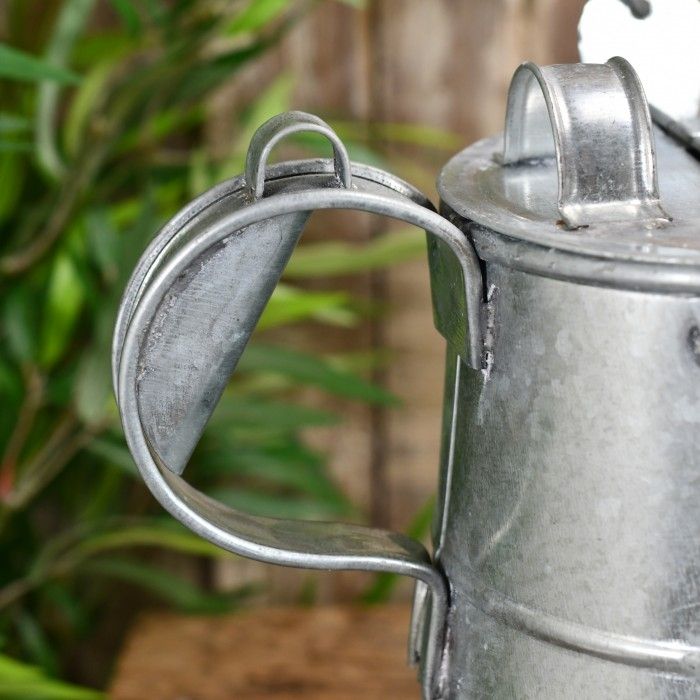 Close-up of the Handle on the Galvanised Watering Can