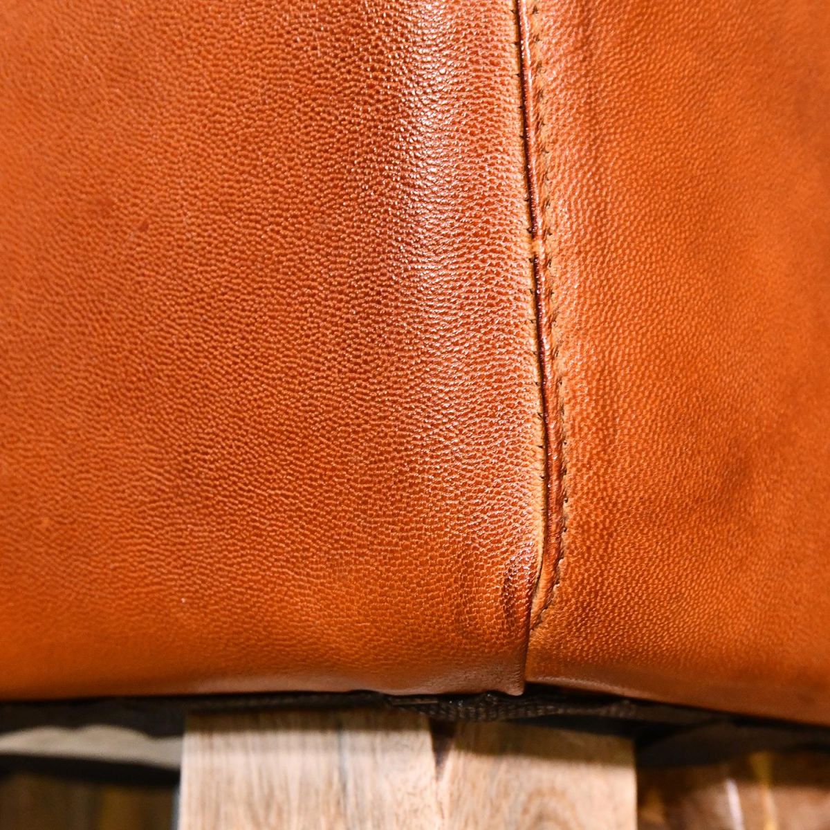 Close-up o fthe Corner of the Stool Seat