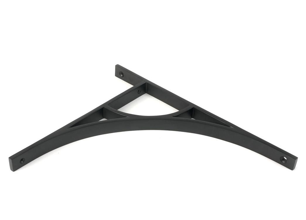 Close-Up of Matte Black "Ascension" Arched Crescent Shelf Bracket - 314mm x 250mm
