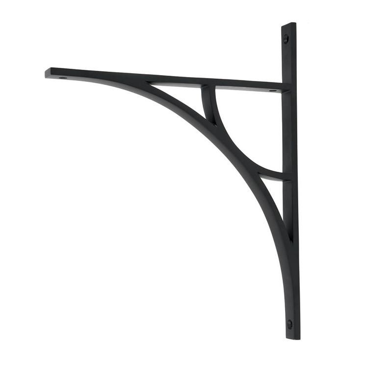 Matte Black "Ascension" Arched Crescent Shelf Bracket - 314mm x 250mm