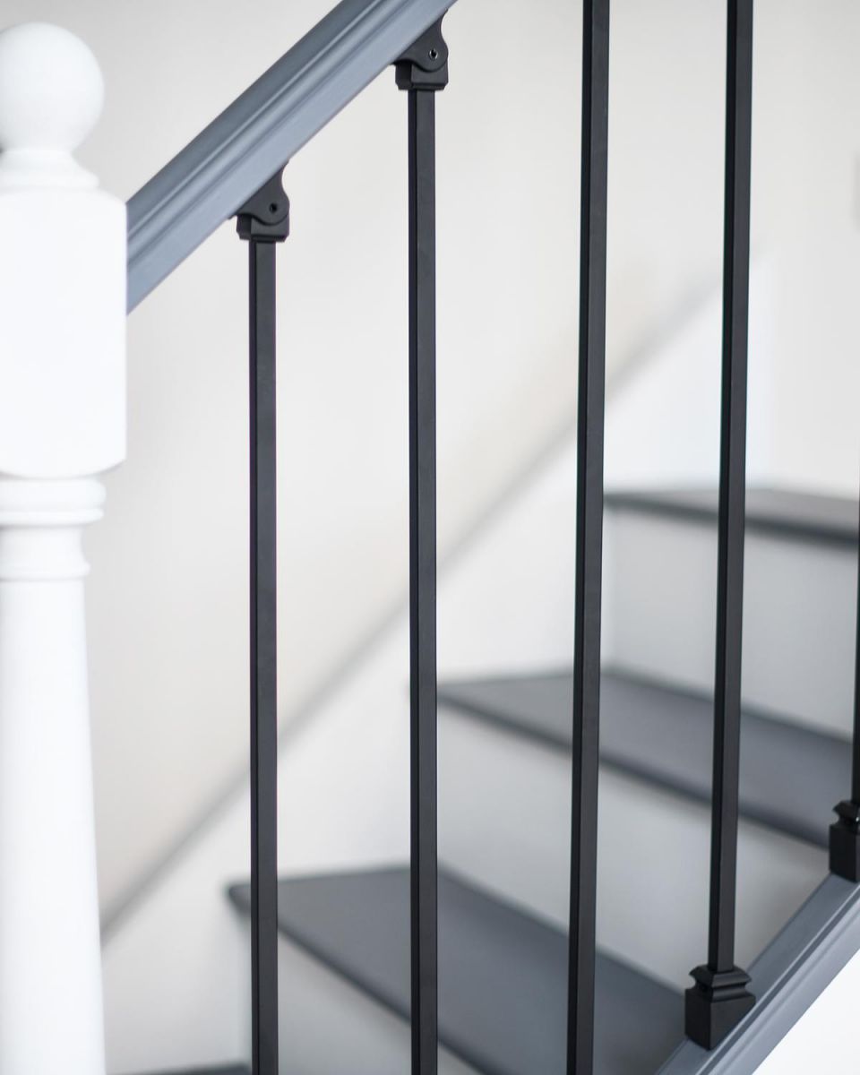Plain Stair Spindles in Situ on a Staircase