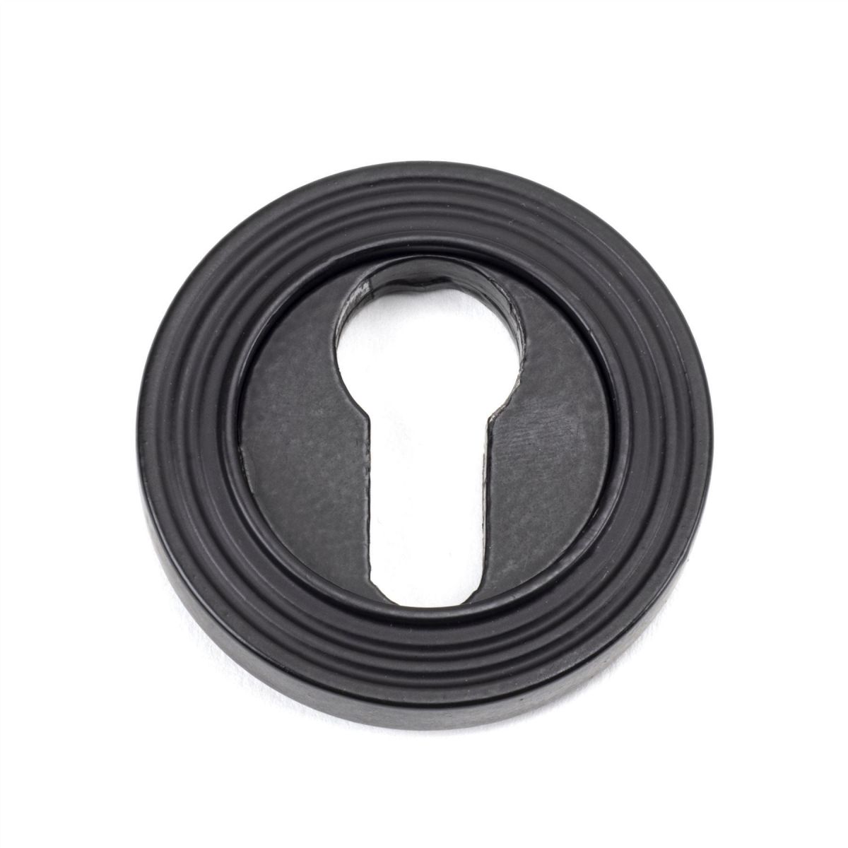 Matte Black Layered Beehive Circular Euro Escutcheon