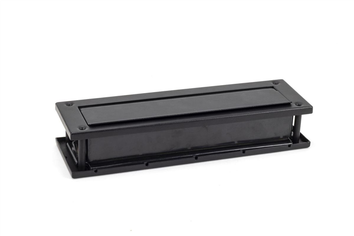 Matte Black Traditional Door Letterbox Side View