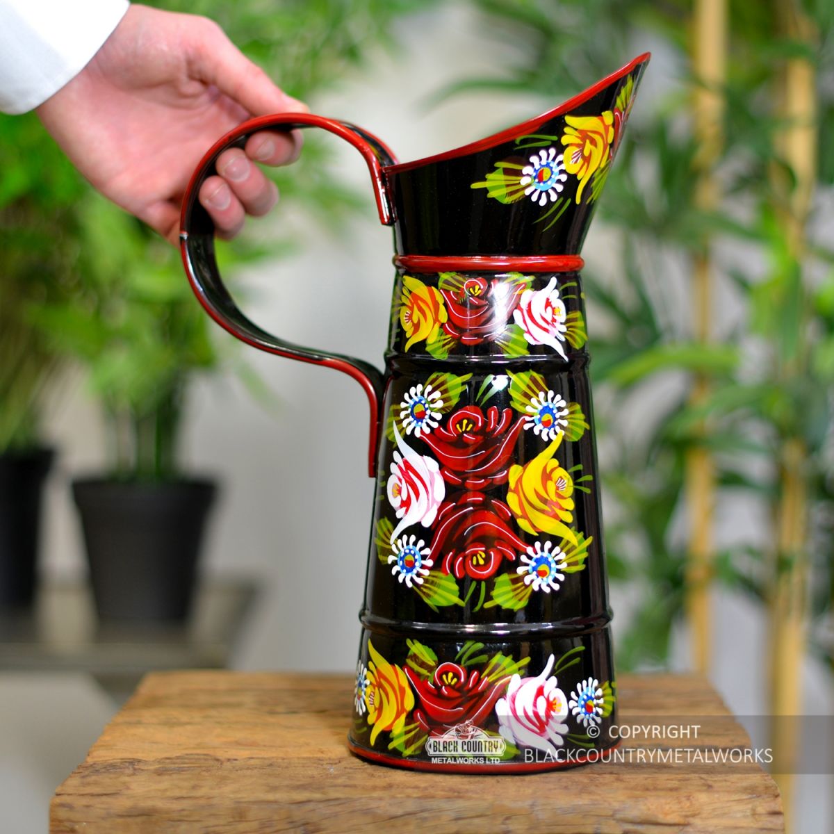 Small Black Traditional Narrowboat Jug to Scale