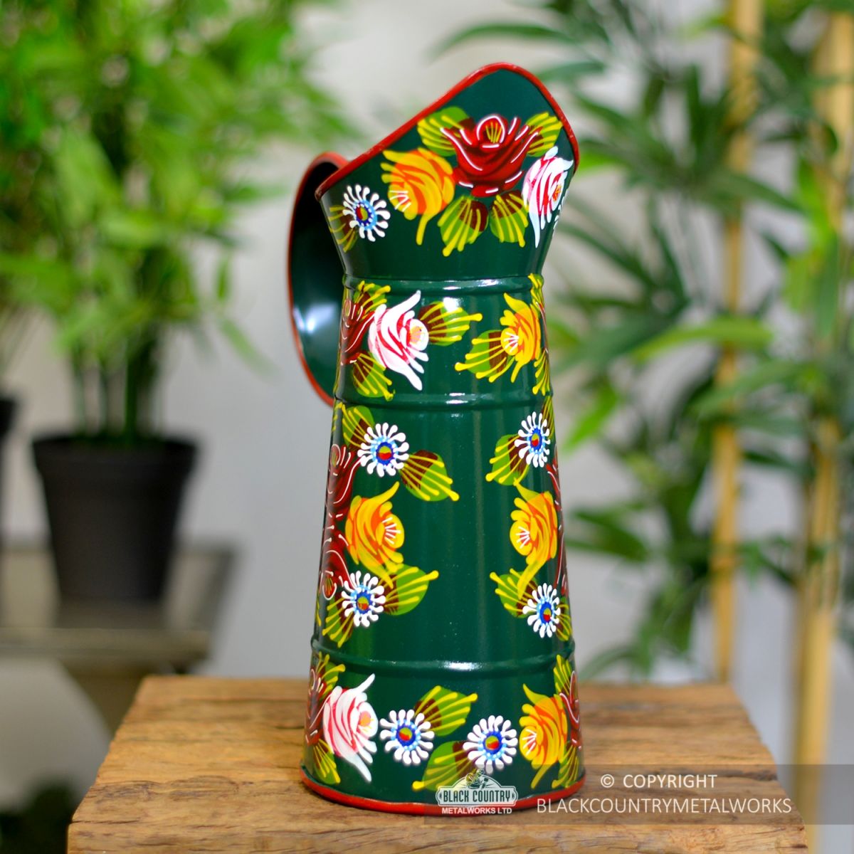 Traditional Hand Painted Narrowboat Style Jug with a Hand Painted Rose Deisgn