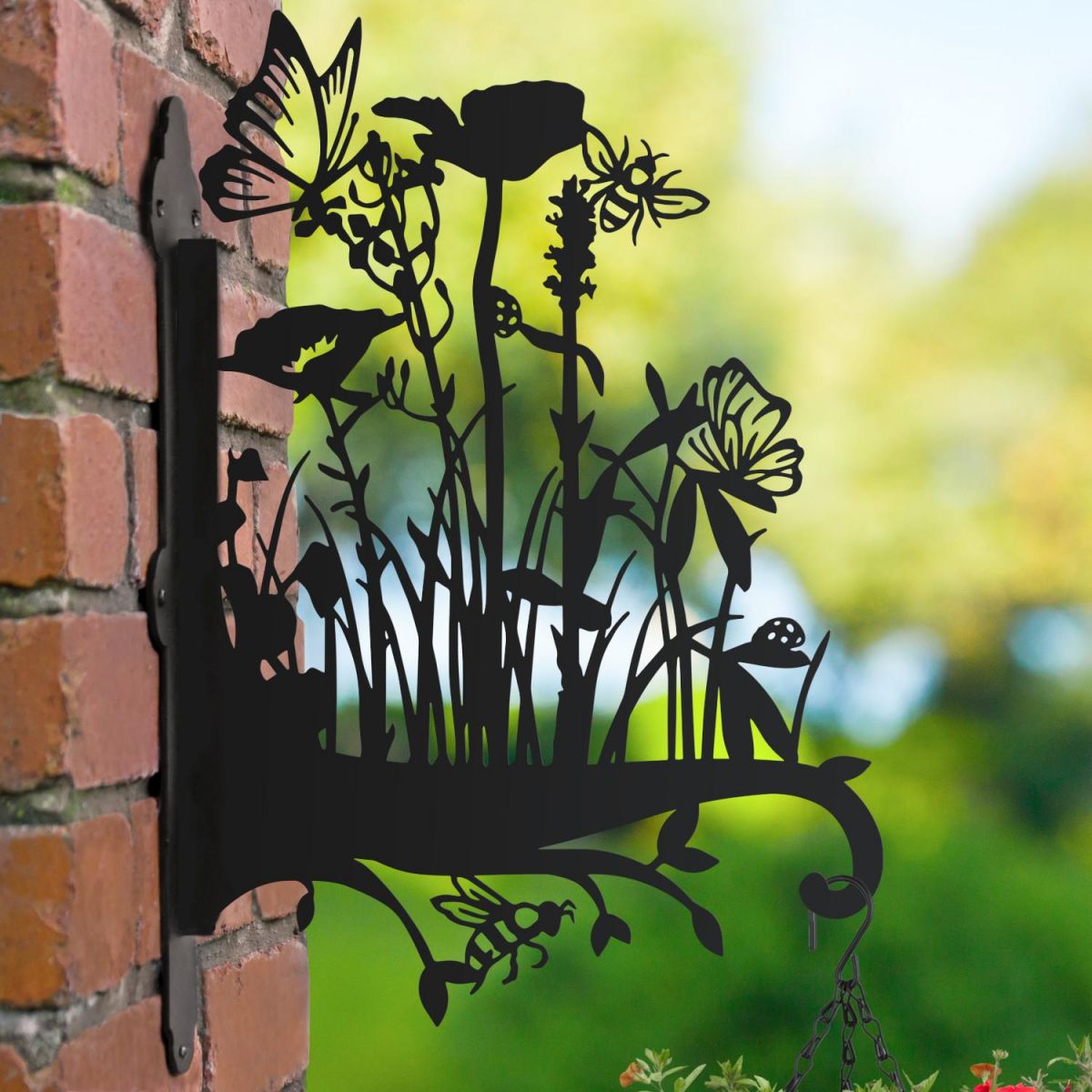 Hanging Basket Bracket with Meadow Topper