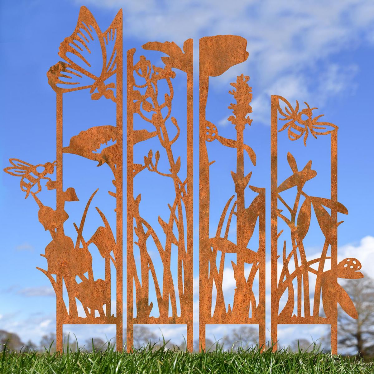 Meadow Iron Panel Silhouette in the Garden