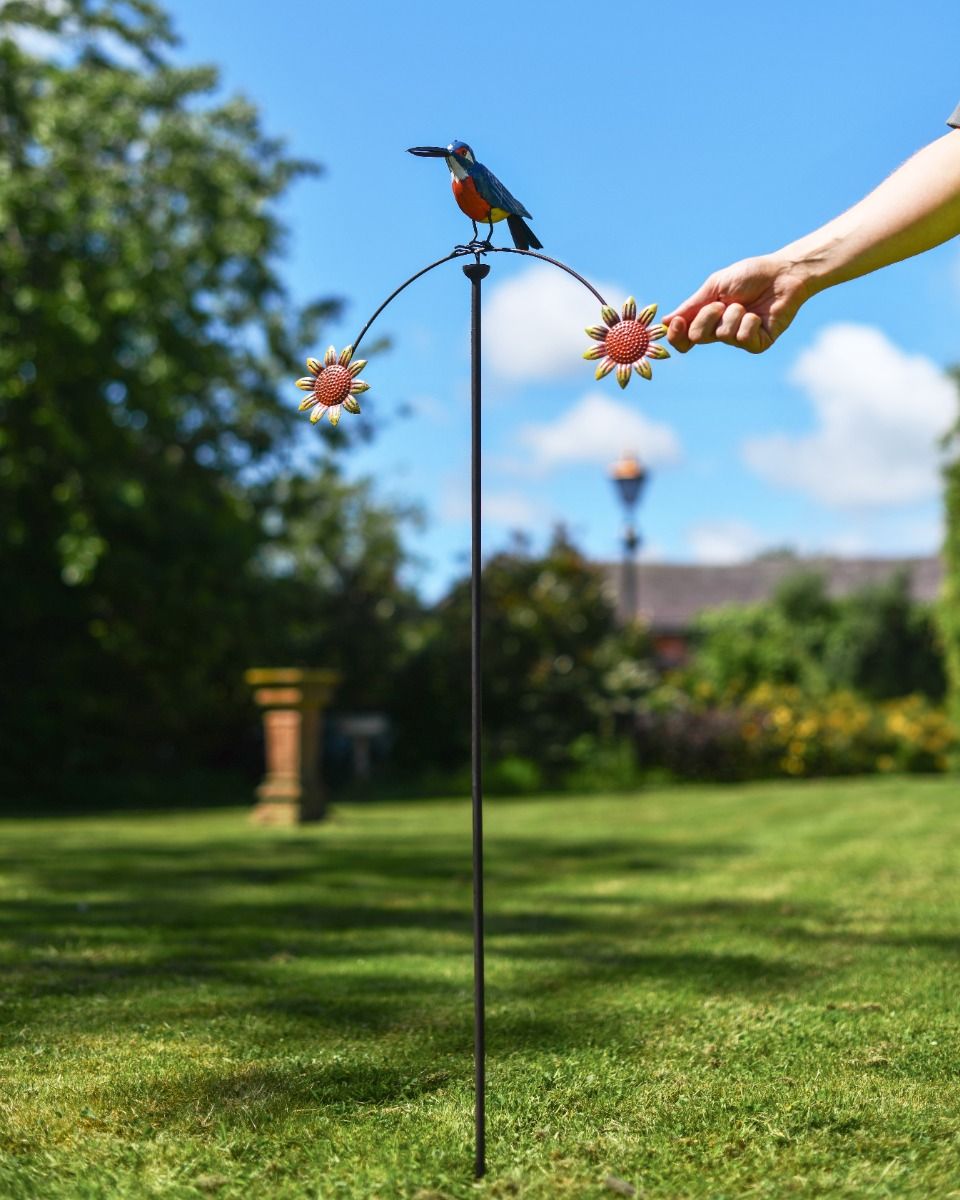 Metal "Kingfisher" Balancing Garden Spike
