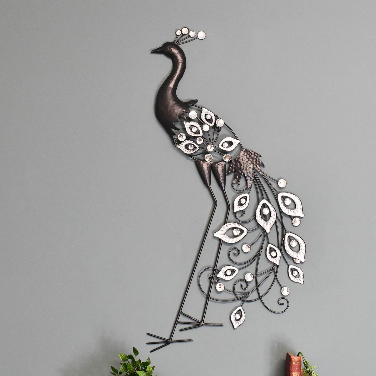 Taos Pride Wrought Iron Peacock Wall Art