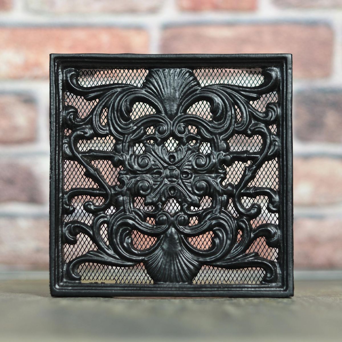“Sanders Avenue" Black Cast Iron Ornate Air Brick