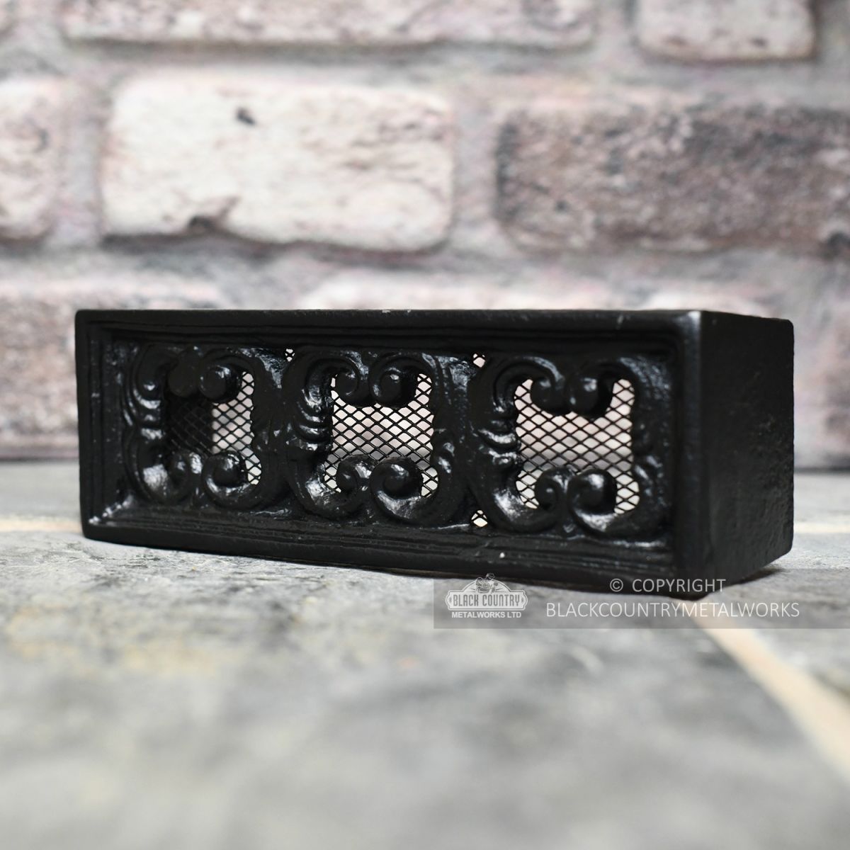 Black Cast Iron Air Brick 9" x 3" 