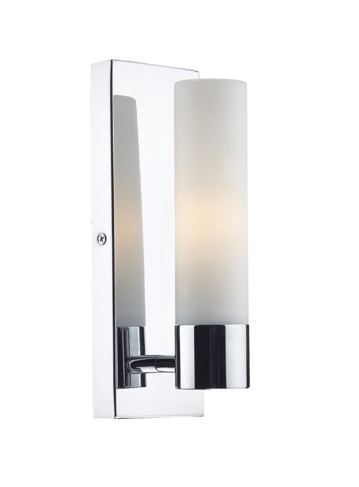 Mirrored Back Wall Light With Opal Shade