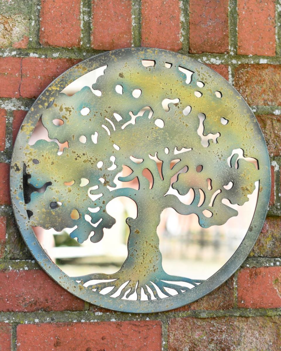 Mirrored Rustic Oak Tree Wall Art