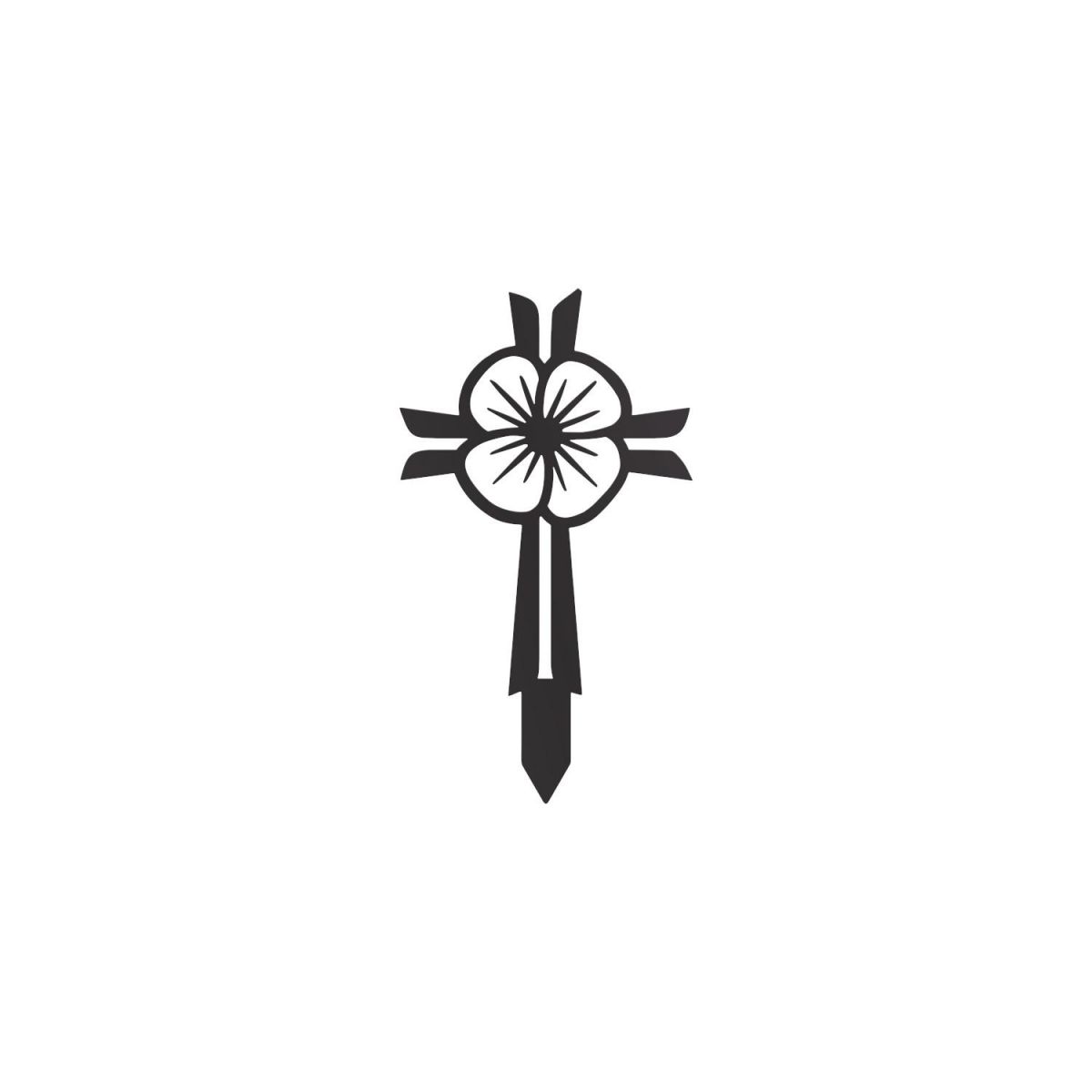 Black Ground Spike with Modern Poppy Cross "Remembrance" Topper with Spike